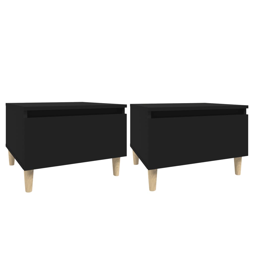 Sideborde 2 stk Sort 50x46x35 cm træmateriale