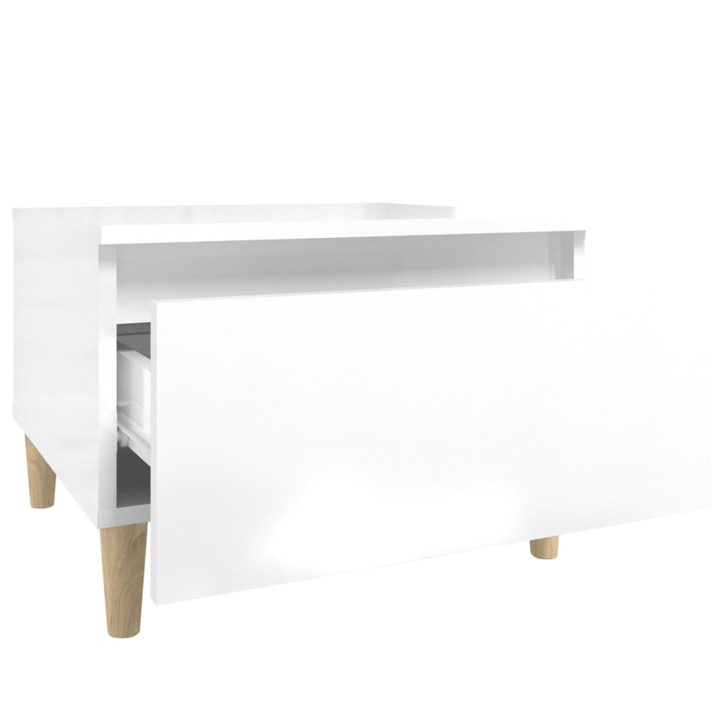 Sideborde 2 stk Højglans hvid 50x46x35 cm træmateriale