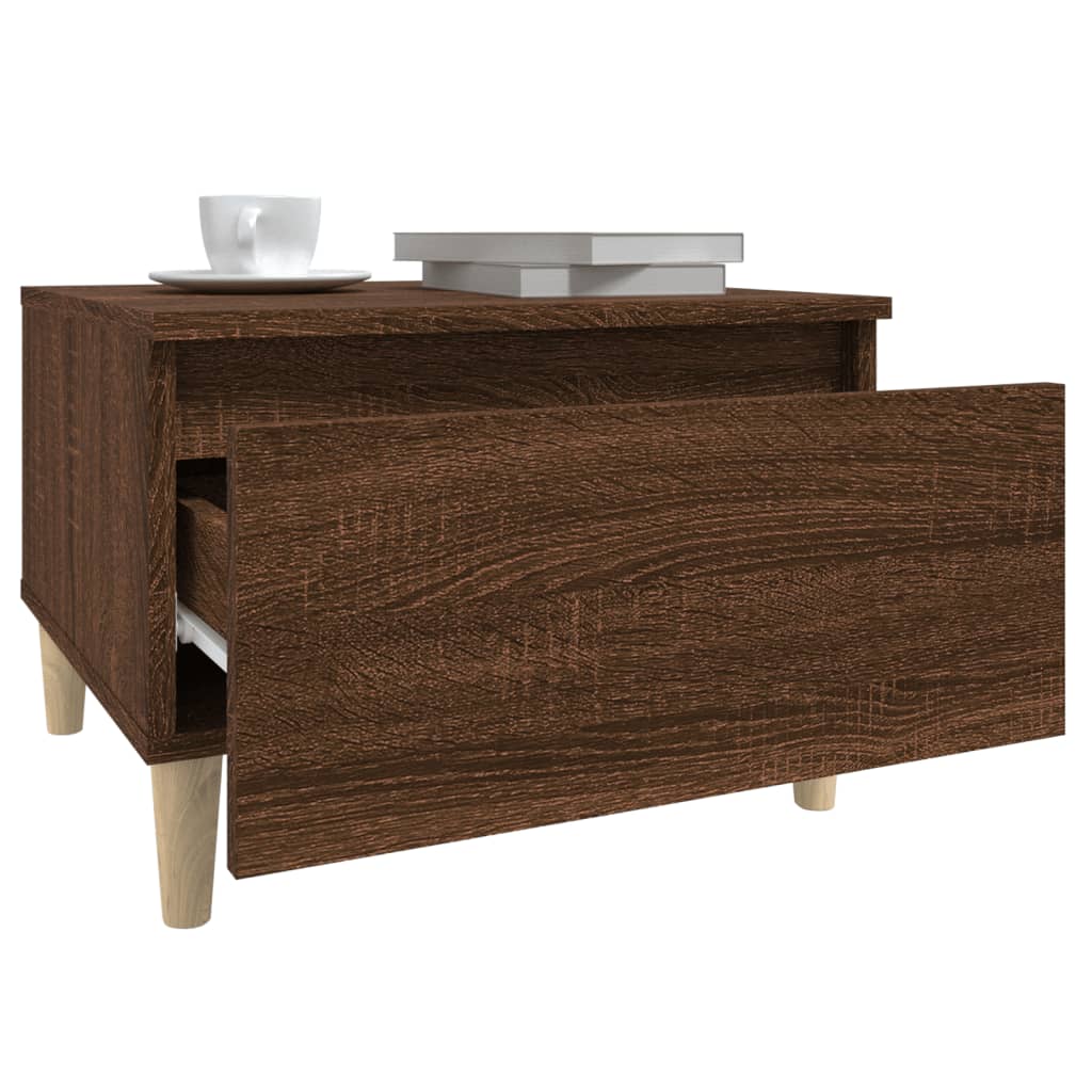 Sideborde 2 stk Brun Eg 50x46x35 cm træmateriale