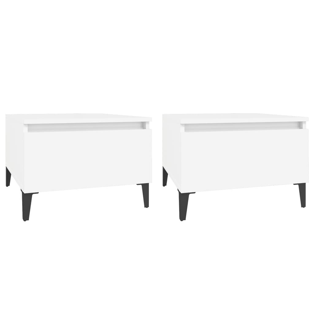 Sideborde 2 stk Hvidt 50x46x35 cm træmateriale