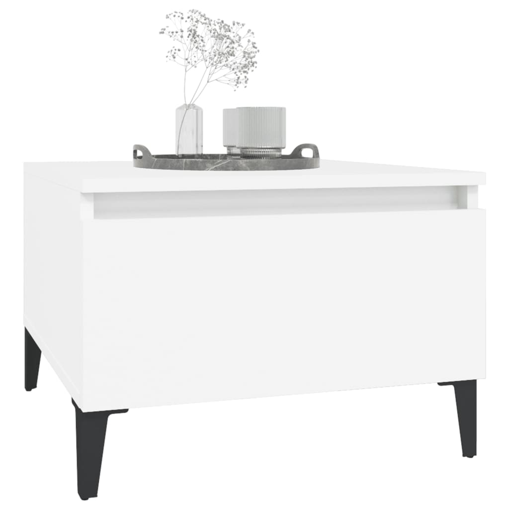 Sideborde 2 stk Hvidt 50x46x35 cm træmateriale