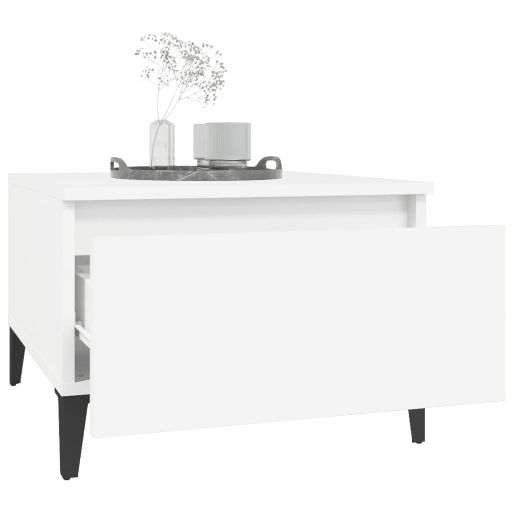 Sideborde 2 stk Hvidt 50x46x35 cm træmateriale