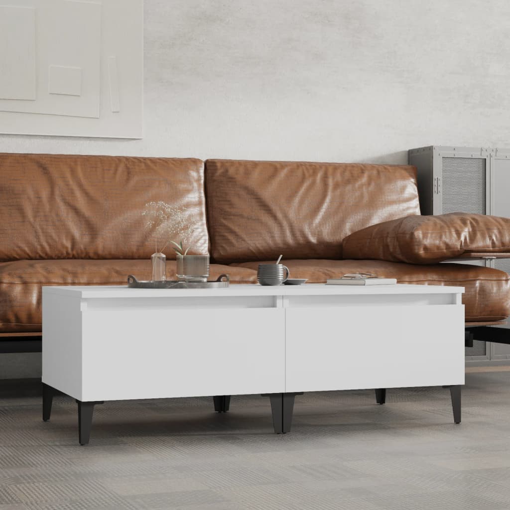 Sideborde 2 stk Hvidt 50x46x35 cm træmateriale