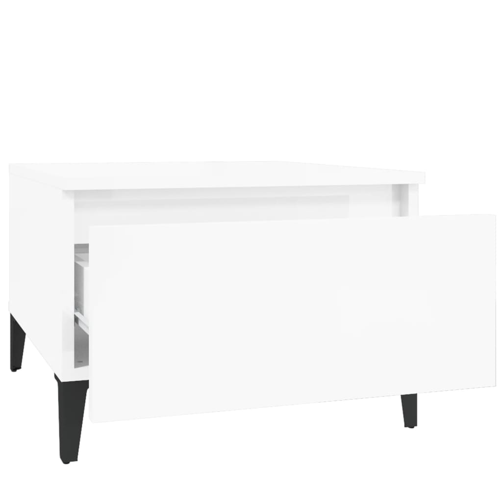 Sidebord højglans hvid 50x46x35 cm træmateriale