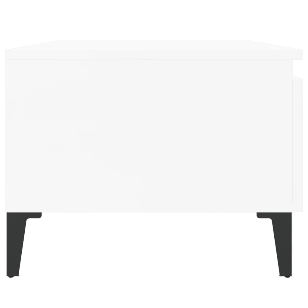 Sidebord højglans hvid 50x46x35 cm træmateriale
