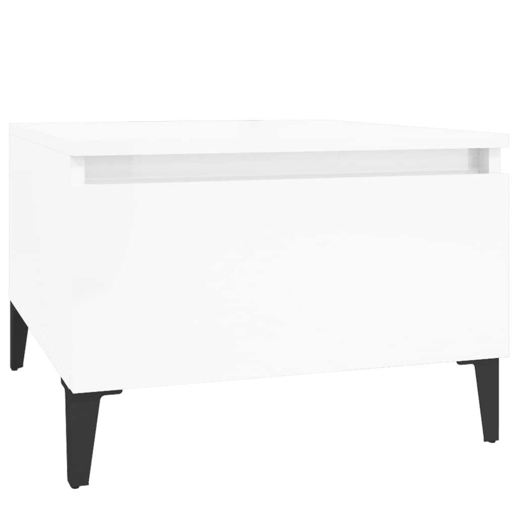 Sideborde 2 stk Højglans hvid 50x46x35 cm træmateriale