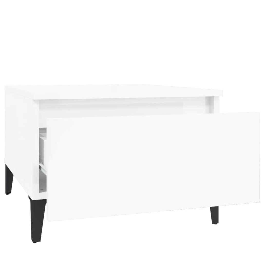 Sideborde 2 stk Højglans hvid 50x46x35 cm træmateriale
