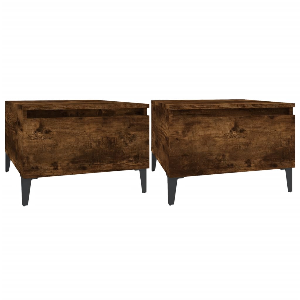 Sideborde 2 stk Røget eg 50x46x35 cm træmateriale