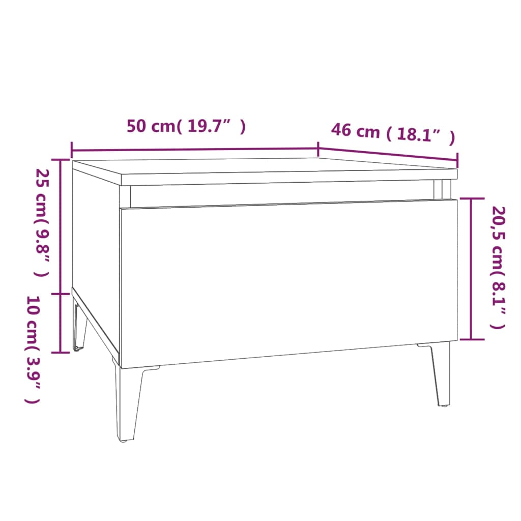 Sideborde 2 stk Røget eg 50x46x35 cm træmateriale