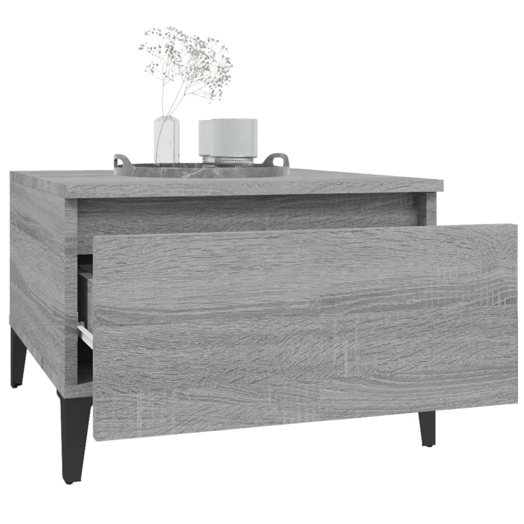 Sidebord gråt Sonoma 50x46x35 cm træmateriale