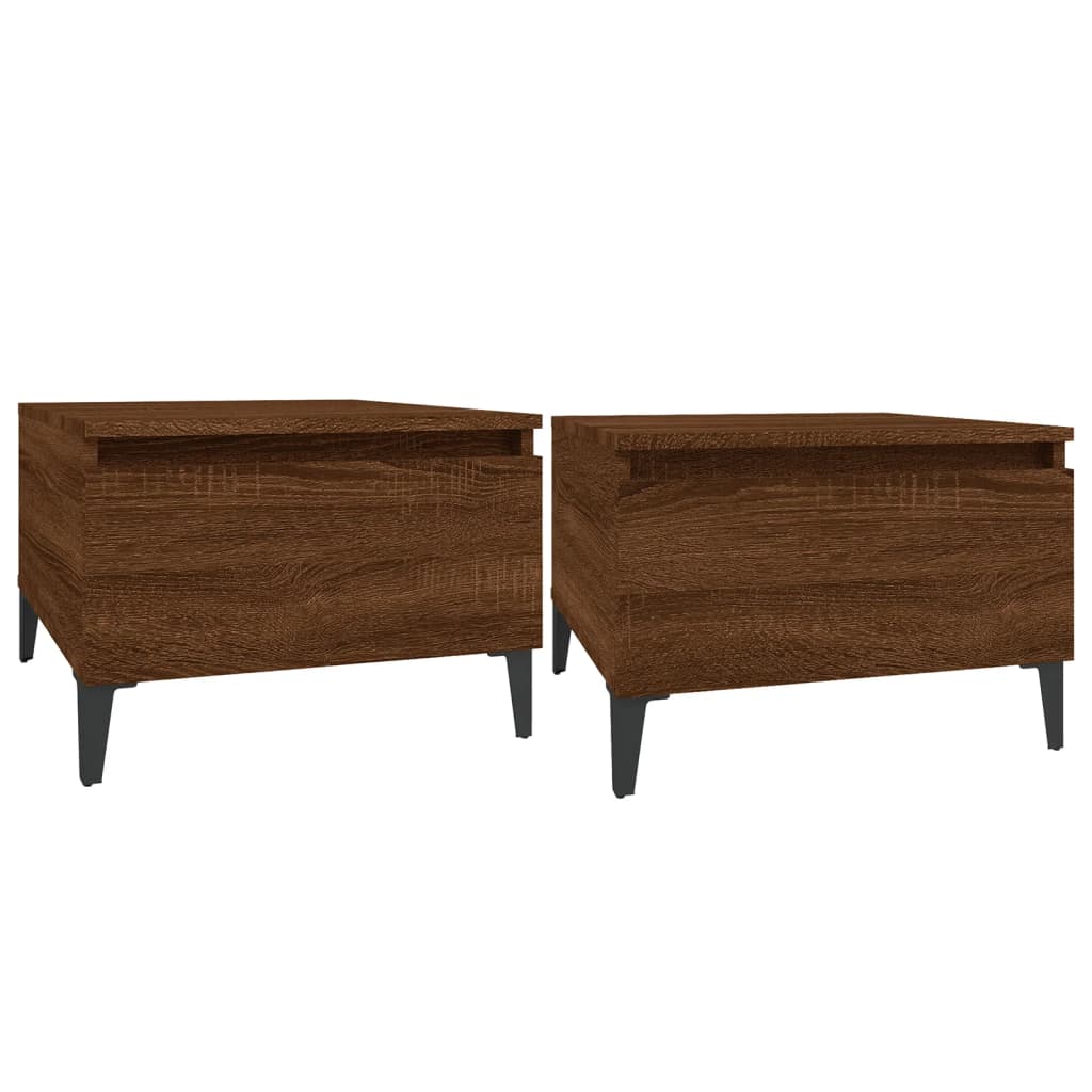 Sideborde 2 stk Brun Eg 50x46x35 cm træmateriale