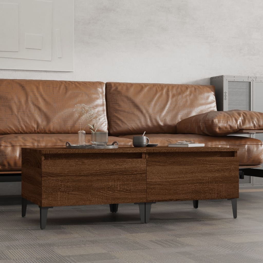 Sideborde 2 stk Brun Eg 50x46x35 cm træmateriale