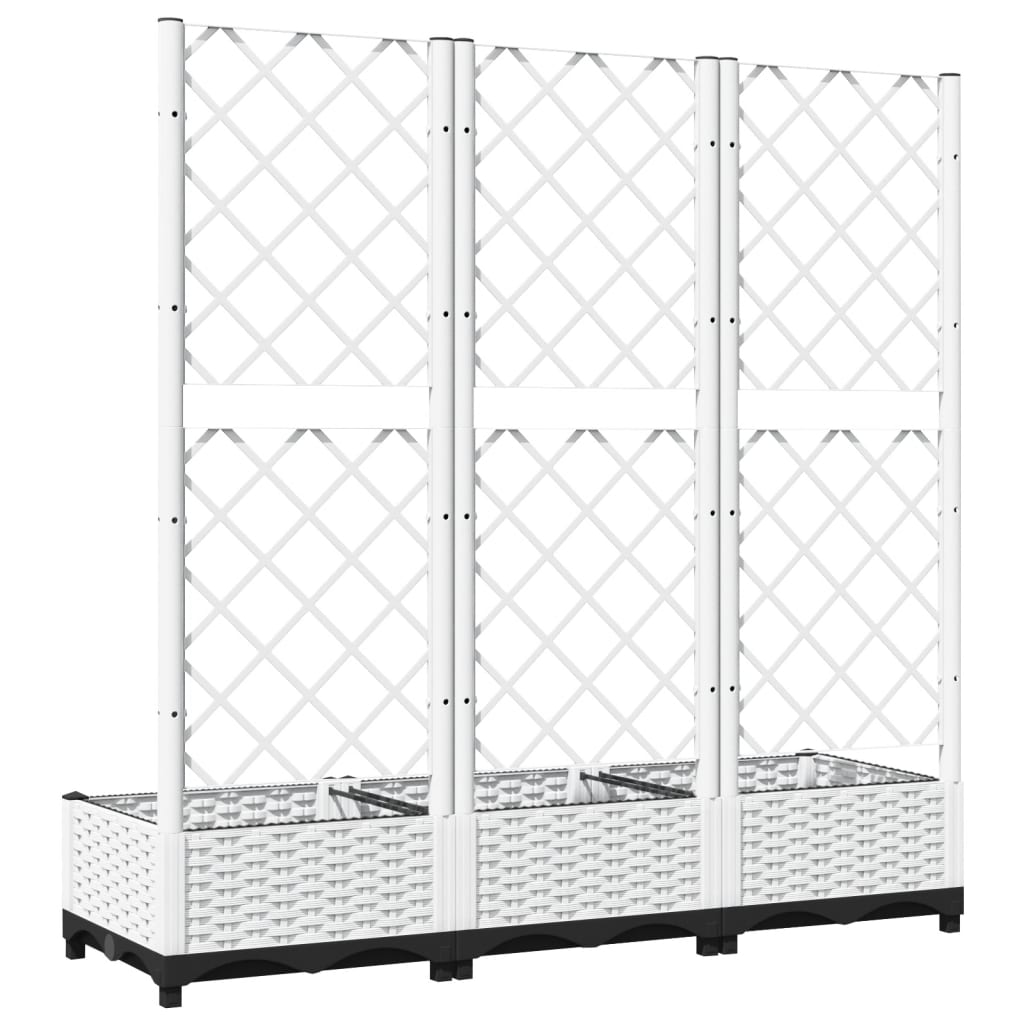Plantekrukke med espalier Hvid 120x40x121,5 cm PP