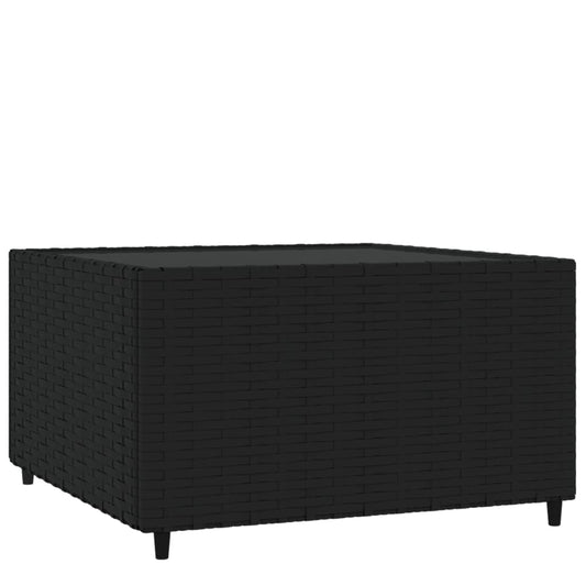Garten-Couchtisch Quadratisch Schwarz 50x50x30 cm Poly Rattan
