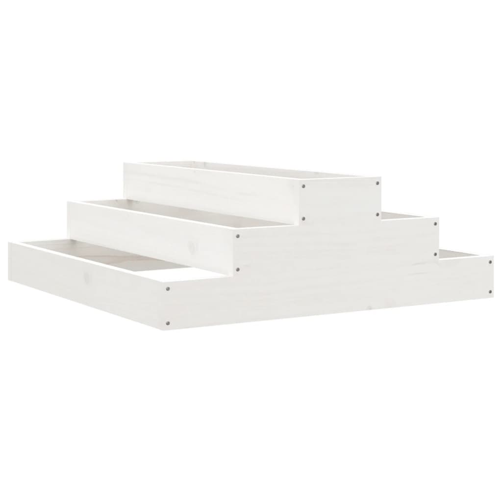 Plantekrukke Hvid 80x80x27 cm Massiv Fyrretræ