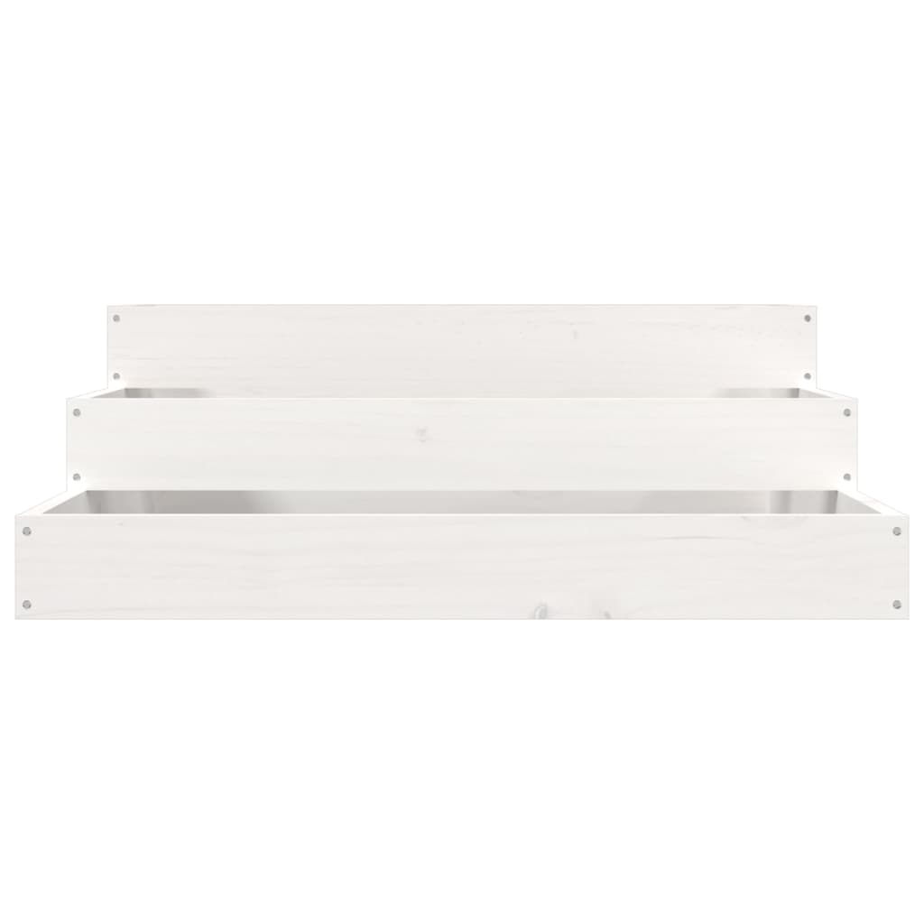 Plantepotte Hvid 78x78x27 cm Massiv Fyrretræ