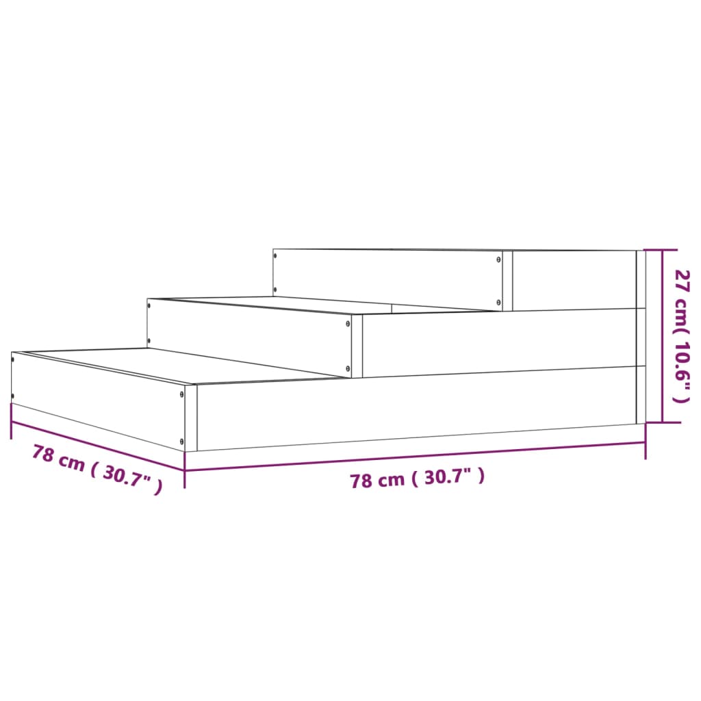 Plantepotte Hvid 78x78x27 cm Massiv Fyrretræ