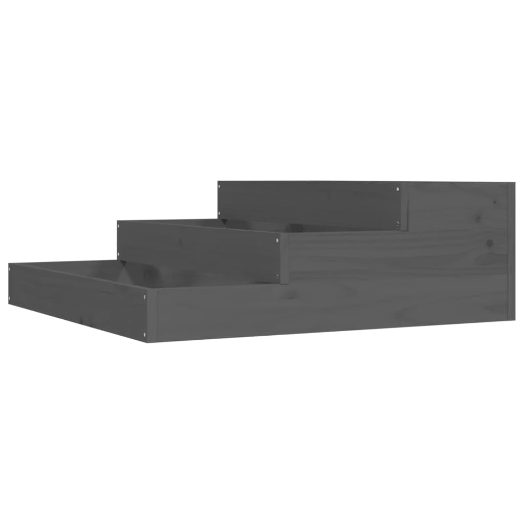 Plantepotte Grå 78x78x27 cm Massiv Fyrretræ