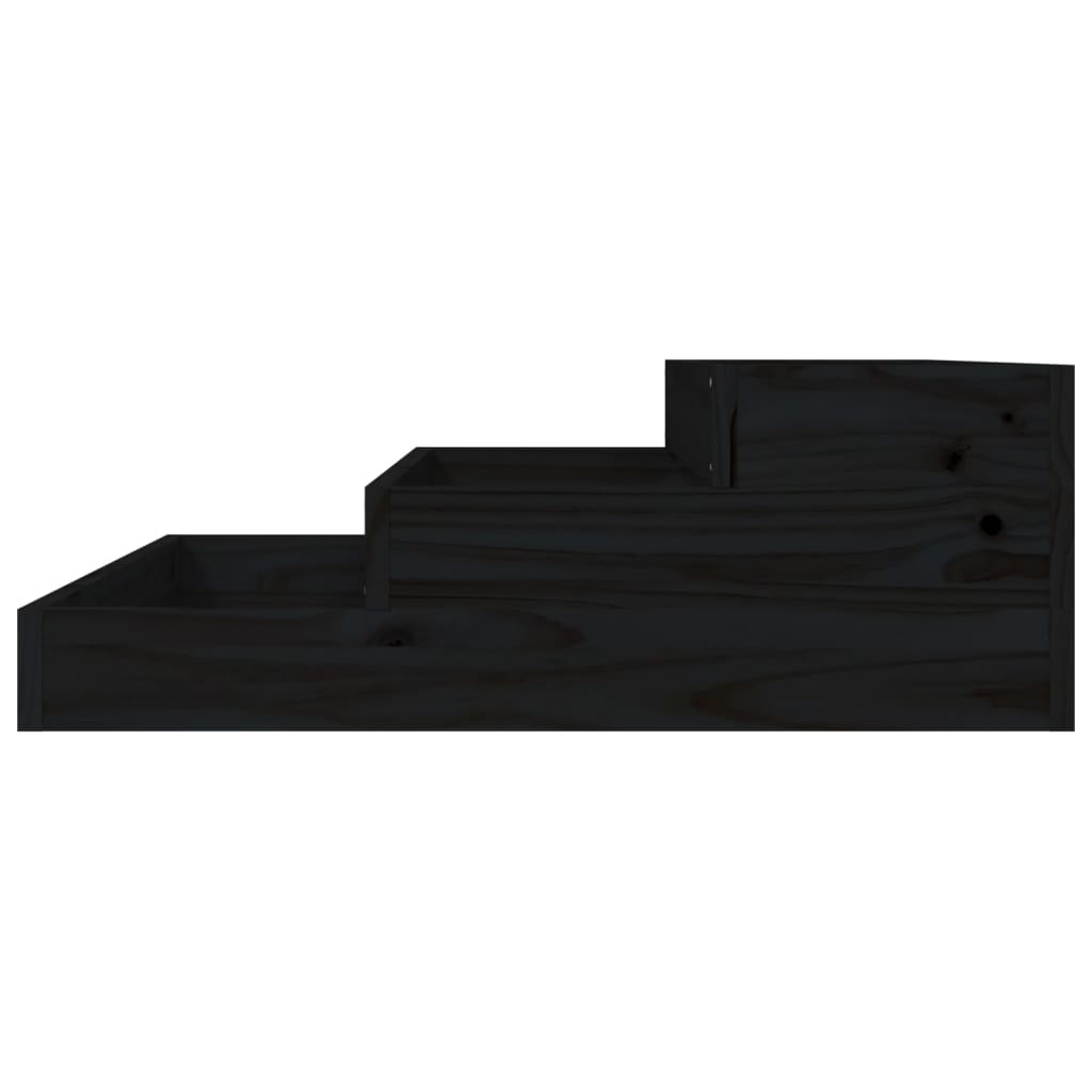 Plantekrukke Sort 78x78x27 cm Massiv fyrretræ
