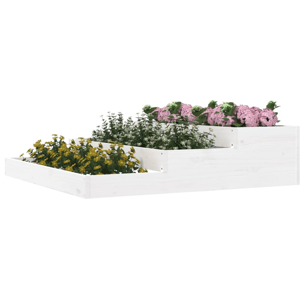 Plantepotte Hvid 107x107x27 cm Massiv Fyrretræ