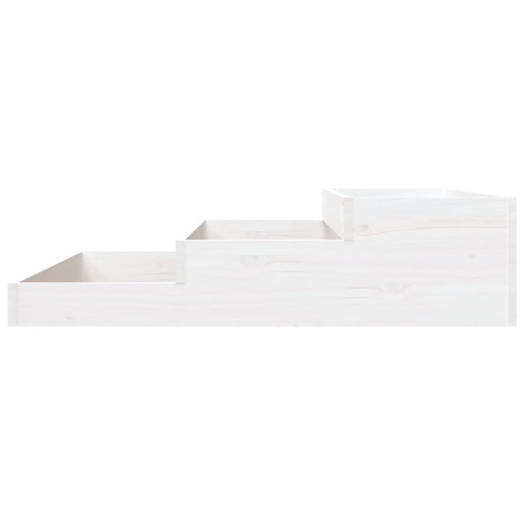 Plantepotte Hvid 107x107x27 cm Massiv Fyrretræ