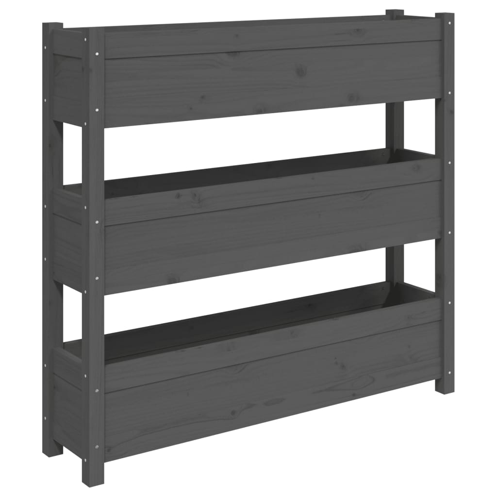Plantepotte Grå 112x25x104,5 cm Massiv Fyrretræ