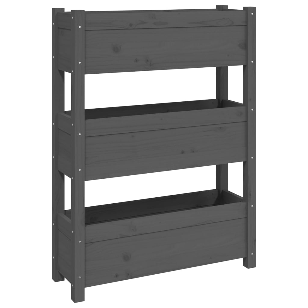 Plantepotte Grå 77x25x104,5 cm Massiv Fyrretræ