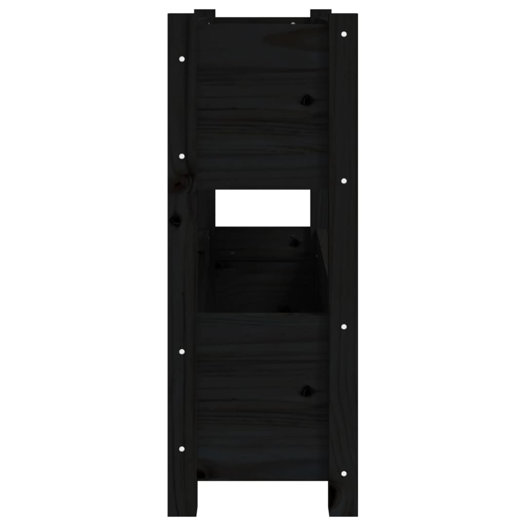 Plantepotte Sort 77x25x66 cm Massiv Fyrretræ