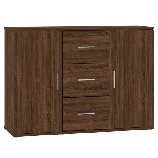 Sideboard Braun Eichen-Optik 91x29,5x65 cm Holzwerkstoff