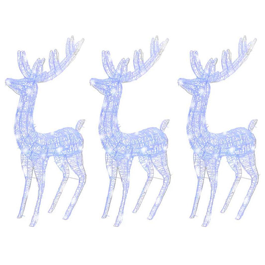 XXL Rentiere Weihnachtsdekoration Acryl 250 LED 3 Stk. 180 cm