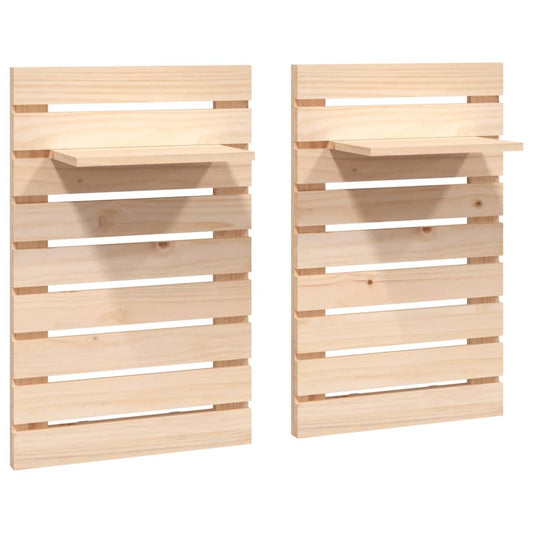 Wandregal-Nachttische 2 Stk. Massivholz Kiefer