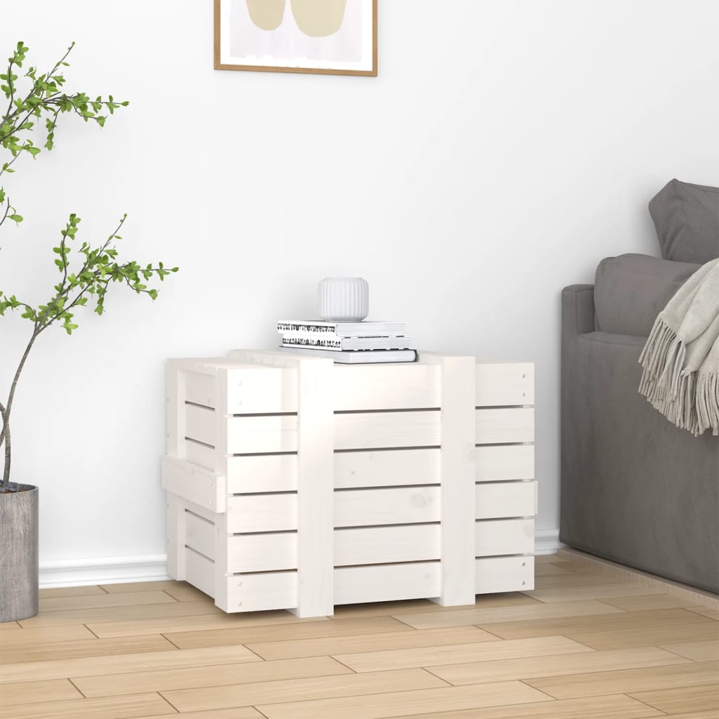 Bryst Hvid 58x40,5x42 cm Massiv fyrretræ