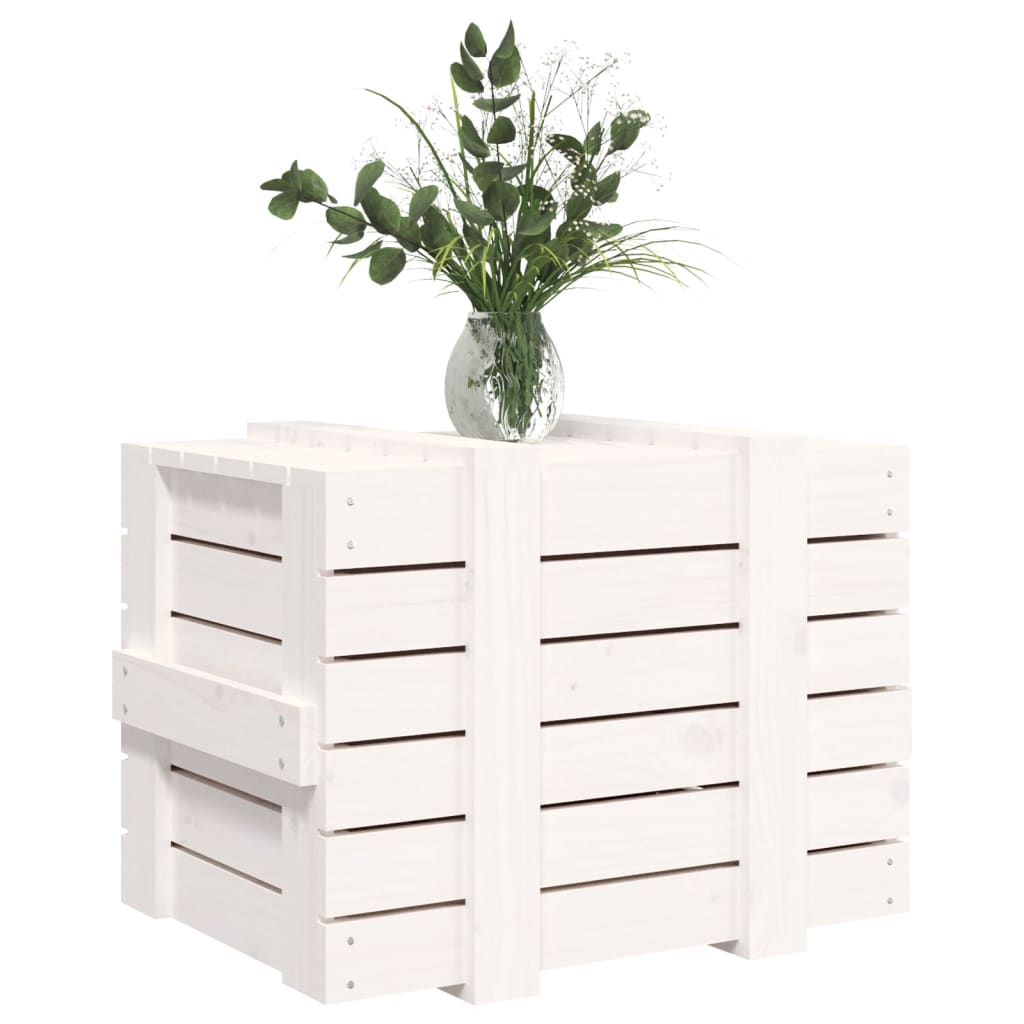 Bryst Hvid 58x40,5x42 cm Massiv fyrretræ