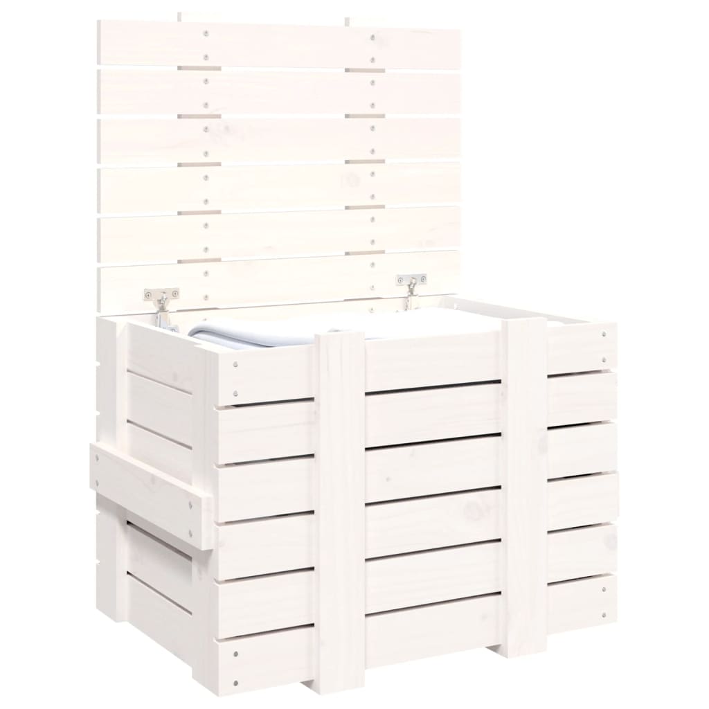 Bryst Hvid 58x40,5x42 cm Massiv fyrretræ