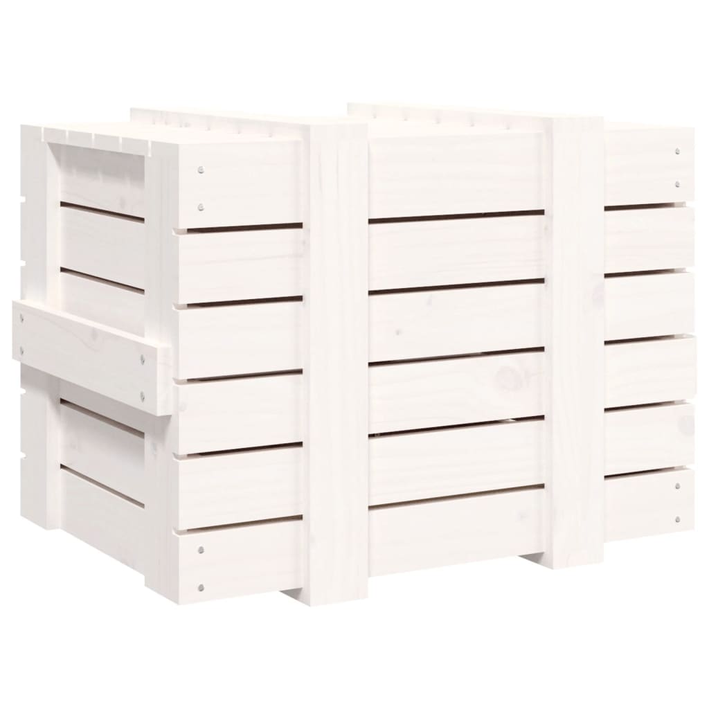 Bryst Hvid 58x40,5x42 cm Massiv fyrretræ