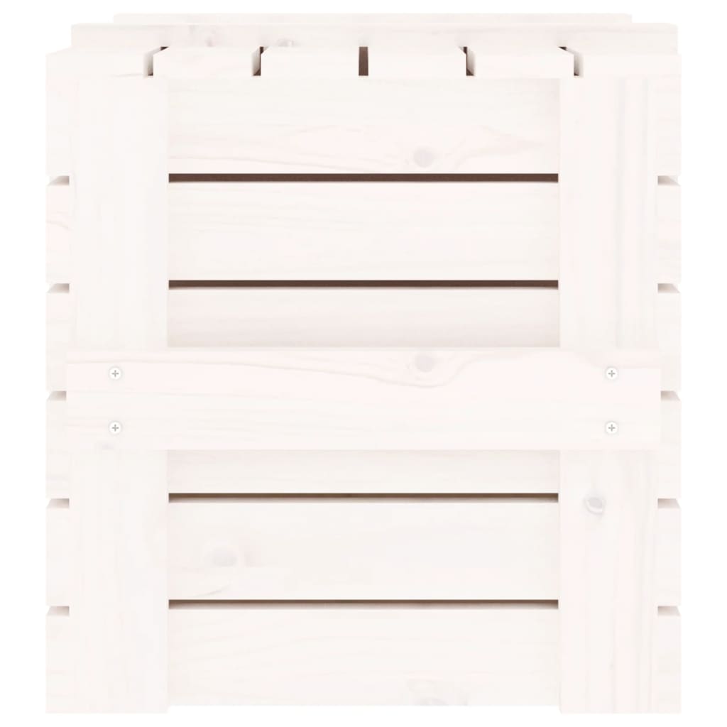 Bryst Hvid 58x40,5x42 cm Massiv fyrretræ