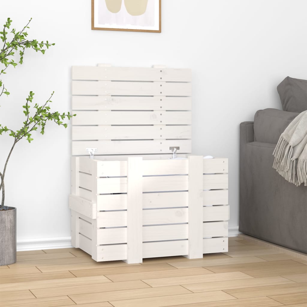 Bryst Hvid 58x40,5x42 cm Massiv fyrretræ