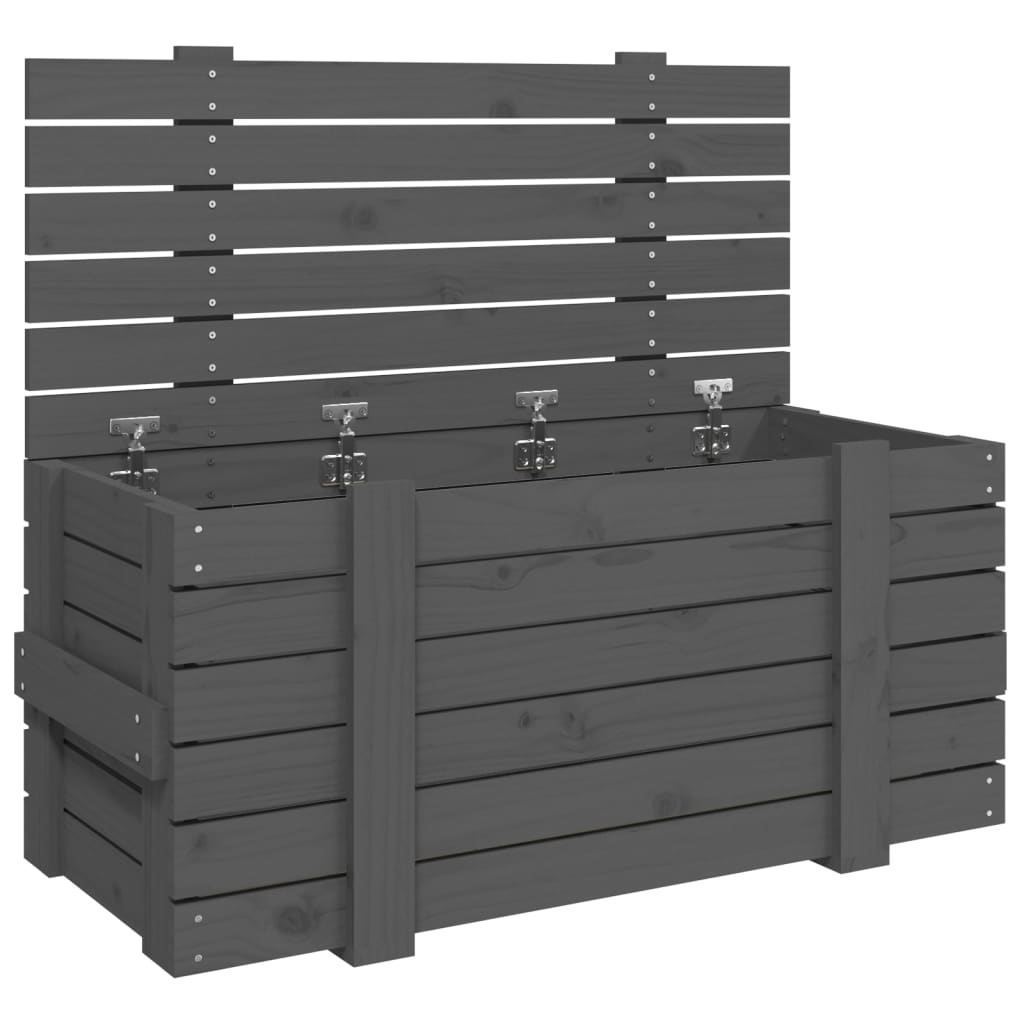 Bryst Grå 91x40,5x42 cm Massiv fyrretræ