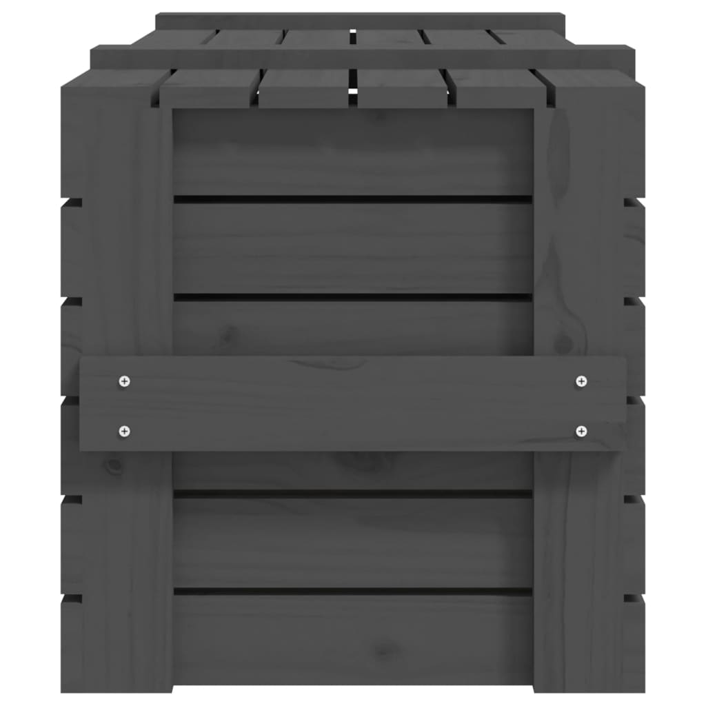 Bryst Grå 91x40,5x42 cm Massiv fyrretræ