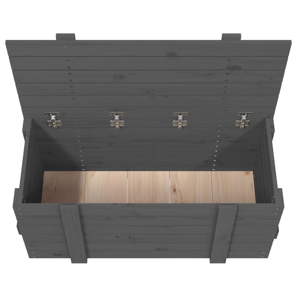 Bryst Grå 91x40,5x42 cm Massiv fyrretræ