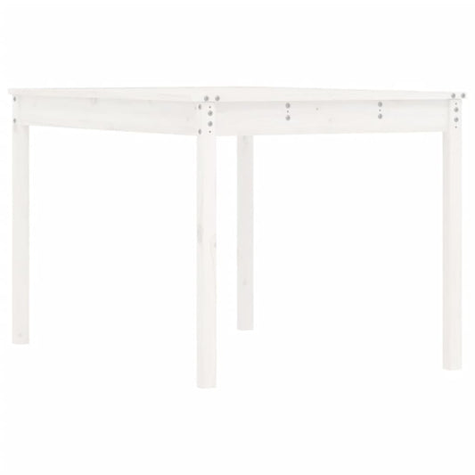 Gartentisch Weiß 121x82,5x76 cm Massivholz Kiefer