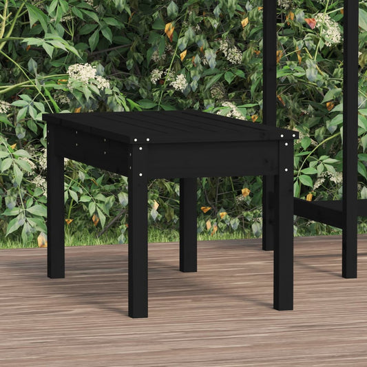 Havebænk Sort 80x44x45 cm Massiv fyrretræ