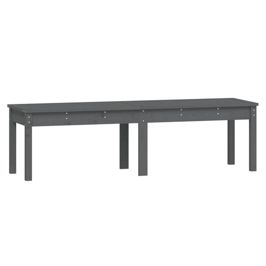 Havebænk 2-personers grå 159,5x44x45 cm massiv fyrretræ