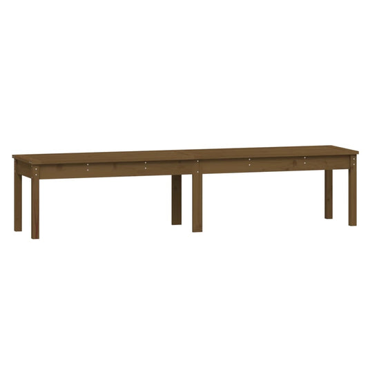 Havebænk 2-personers honningbrun 203,5x44x45 cm massiv fyrretræ