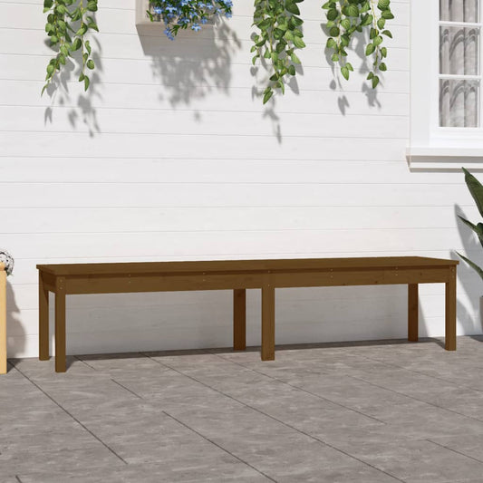 Havebænk 2-personers honningbrun 203,5x44x45 cm massiv fyrretræ
