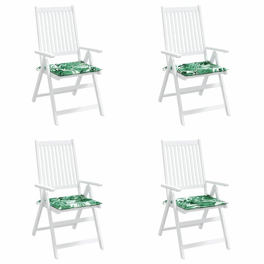 Stuhlkissen 4 pcs Blattmuster 50 x 50 x 4 cm Oxford-Stoff