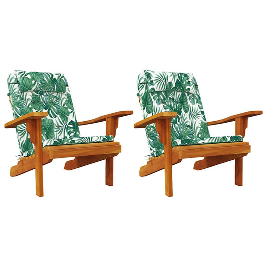 Stuhl Kissen Floral 2 pcs Grün 58 x 77 x 4.5 cm Oxford Stoff