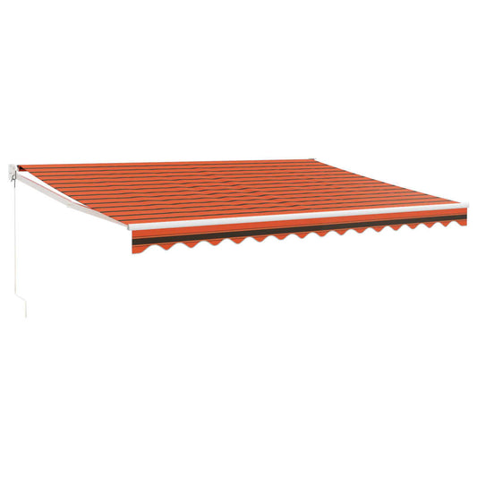 Markise Einziehbar Orange und Braun 4,5x3 m Stoff und Aluminium