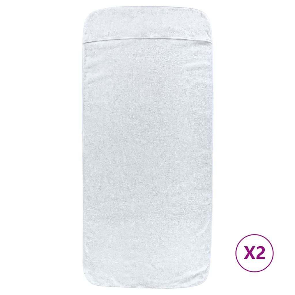 Badehåndklæder 2 stk Hvidt 60x135 cm stof 400 GSM