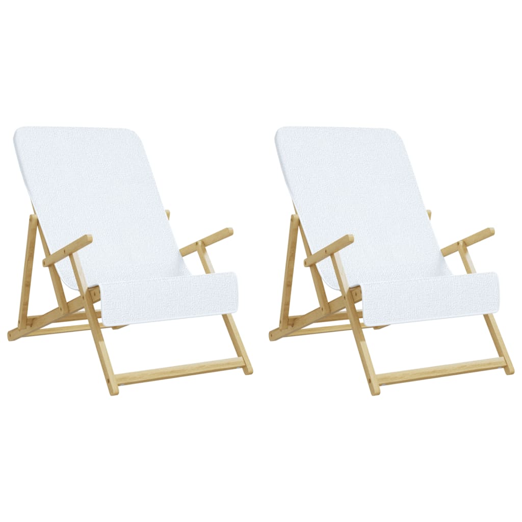 Badehåndklæder 2 stk Hvidt 60x135 cm stof 400 GSM